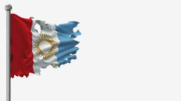 Cordoba 3d zerfleddert Flagge schwenkende Illustration auf Fahnenmast. — Stockfoto