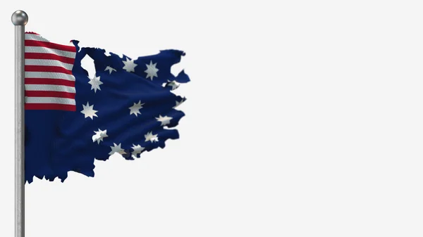 Easton Pennsylvania 3D frantumato sventolando bandiera illustrazione su Flagpole . — Foto Stock