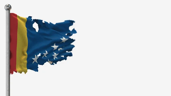 Durham Caroline du Nord Illustration du drapeau en lambeaux 3D sur Flagpole . — Photo