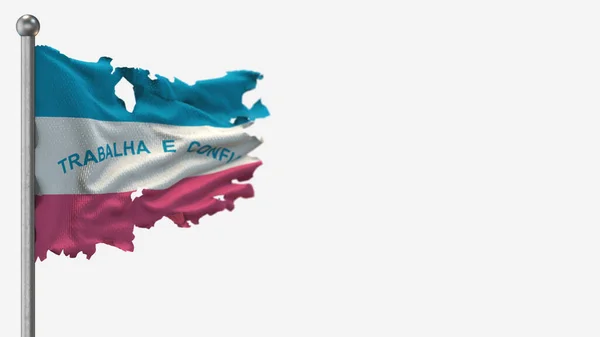 Еспіріто Санто 3d розбиті намащеними ілюстраціями прапора на Флагполі. — стокове фото