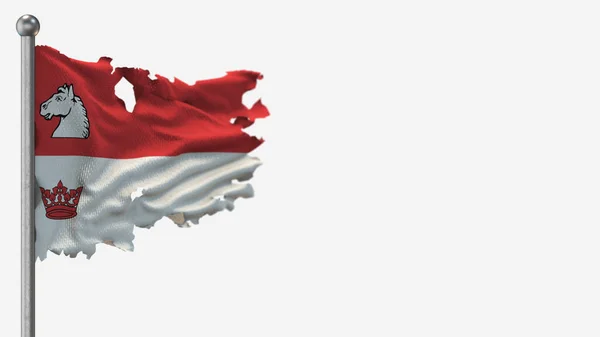 Guelph 3D esfarrapado acenando ilustração bandeira em Flagpole . — Fotografia de Stock