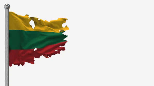 Litva 3d cáry mávání vlajky ilustrace na vlajkovém stožáru. — Stock fotografie