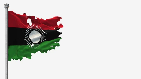 Illustrazione della bandiera sventolata in Malawi 3D su Flagpole . — Foto Stock