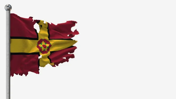 Northamptonshire 3D jirones ondeando bandera ilustración en el asta de la bandera . — Foto de Stock