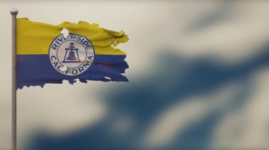 Riverside California Fla 'da sallanan bayrak illüstrasyonu