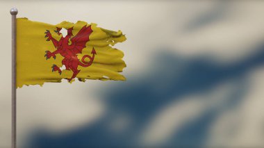 Somerset 3d yırtık pırtık bayrak çizimi Bayrak direğinde.