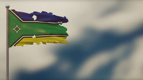 Amapa 3d tattered κυματίζει σημαία εικονογράφηση στο Flagpole. — Φωτογραφία Αρχείου