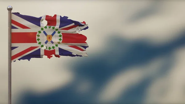 Vizegouverneur von Nova Scotia 3d zerfleddert Flagge schwenkend illus — Stockfoto