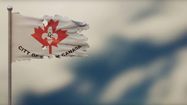 Pequeño Canadá Minnesota 3D andrajoso ondeando bandera ilustración en — Foto de Stock