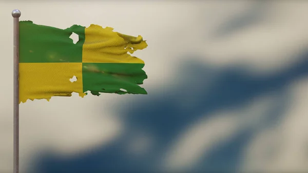 Pstaza 3D, 깃대 위에서 흔들리는 플래그 일러스트. — 스톡 사진