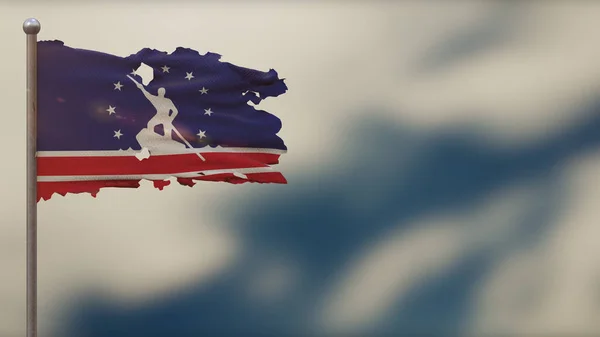 Richmond Virginia 3d tattered κυματίζει σημαία εικονογράφηση για Flagpo — Φωτογραφία Αρχείου