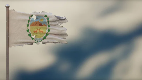 Иллюстрация флага размахивания флагом San Luis 3D на флагштоке . — стоковое фото