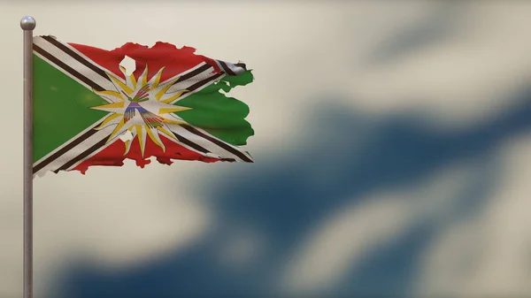 Santo Domingo de los Tsachilas 3 d sallanan bayrak çizimi — Stok fotoğraf