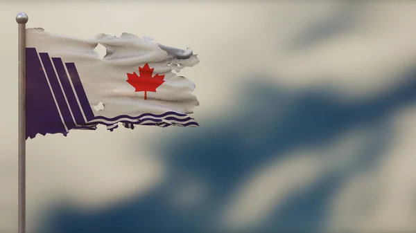 Scarborough Ontário 3D esfarrapado acenando ilustração bandeira na bandeira — Fotografia de Stock