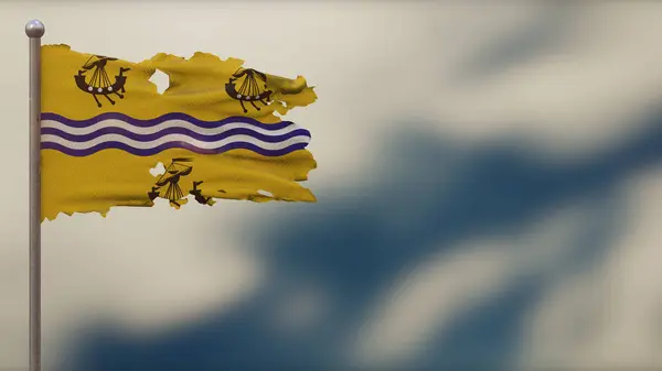 Western Isles Council 3D despedaçado acenando ilustração bandeira em Fl — Fotografia de Stock