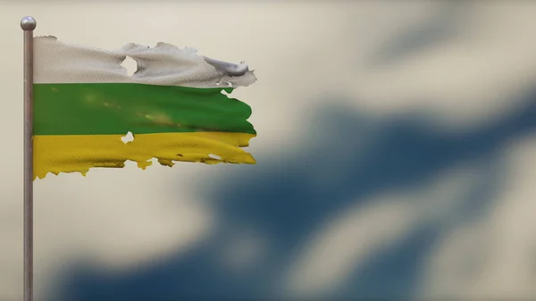 Zamora Chinchipe 3d tattered розмахуючи прапором ілюстрація на Flagpol — стокове фото