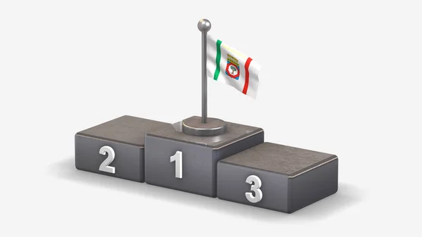 Иллюстрация флага Apulia 3D на подиуме победителя . — стоковое фото