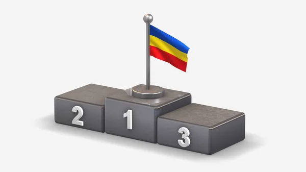 Ilustración de la bandera de Canarias en el podio ganador . —  Fotos de Stock