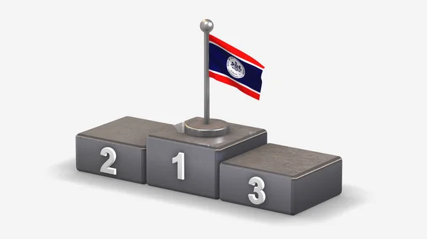 Erie Pensilvânia 3D acenando ilustração bandeira no pódio vencedor . — Fotografia de Stock