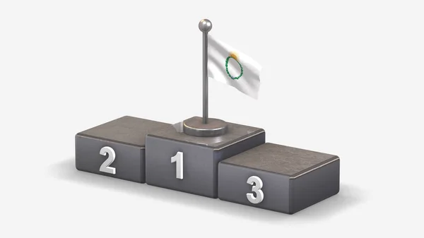 Jujuy 3D acenando ilustração bandeira no pódio vencedor . — Fotografia de Stock