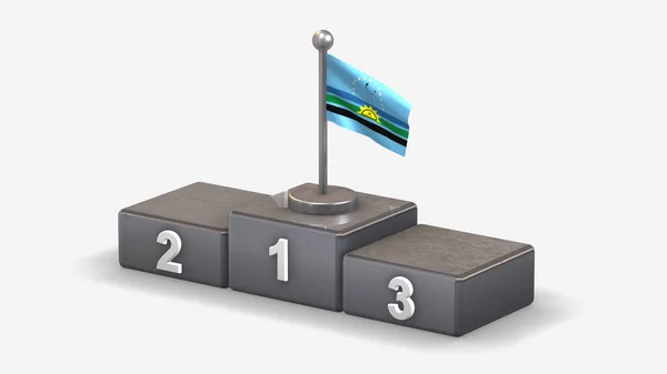 Monagas 3d розмахуючи ілюстрацією прапора на подіумі переможця. — стокове фото