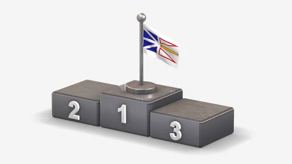 Newfoundland och Labrador 3D viftande flagga illustration på vinnare — Stockfoto