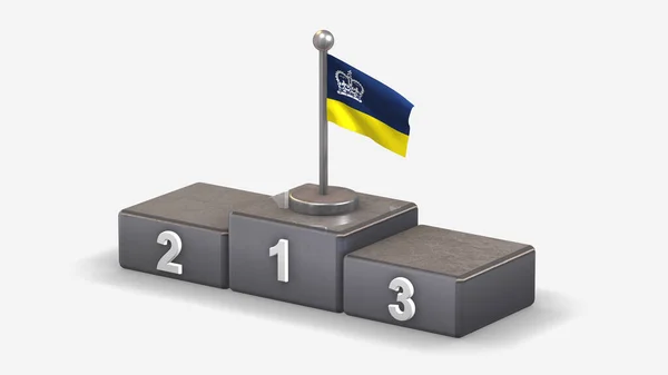 Regina Saskatchewan 3D mávání vlajky ilustrace na vítězné pódium — Stock fotografie