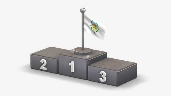 San Luis 3D acenando ilustração bandeira no pódio vencedor . — Fotografia de Stock