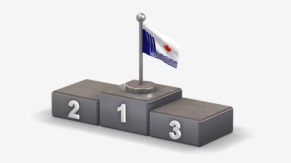 Scarborough Ontário 3D acenando ilustração bandeira no pódio vencedor — Fotografia de Stock