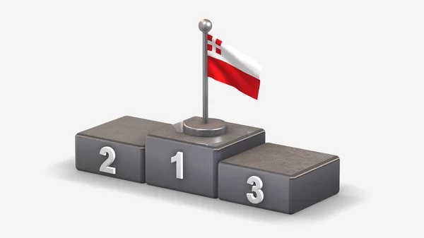 Utrecht 3D acenando ilustração bandeira no pódio vencedor . — Fotografia de Stock