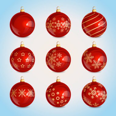 kırmızı cam Noel topları ile Noel süs