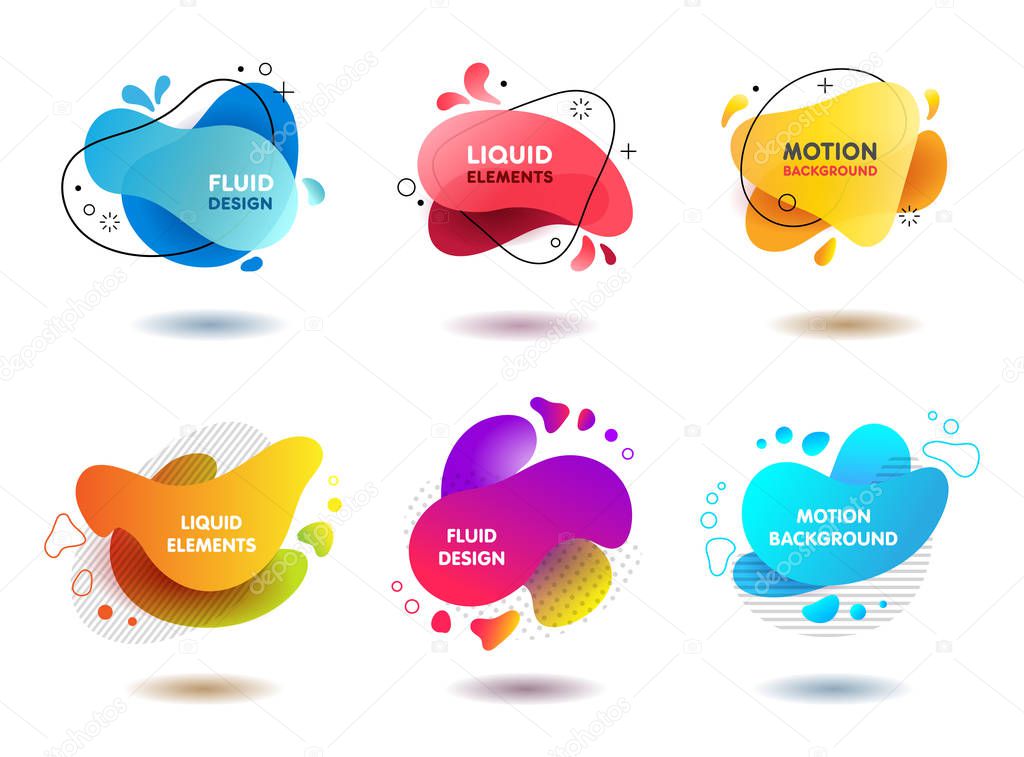 colorful fluid abstract geometric shapes for backdrops