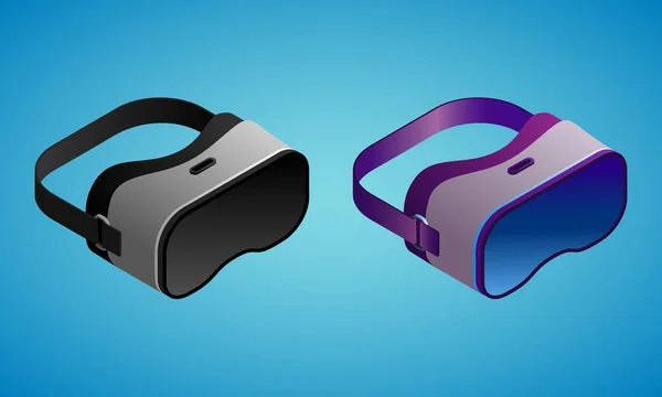 Gafas de realidad virtual realistas en la ilustración vectorial de isometría — Archivo Imágenes Vectoriales