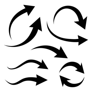 siyah düz kavisli oklar yönünü gösterir