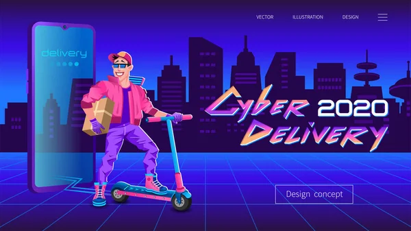 Scooter 'da kurye ile çevrimiçi dağıtım hizmeti