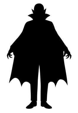 Vampir silueti çizimi. Cadılar Bayramı için çizgi film karakteri