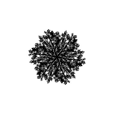 siluet siyah ağacının yaprakları çemberin içinde yinelenen ile