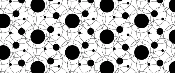 Pattern Black Circles Rings — Stock Vector