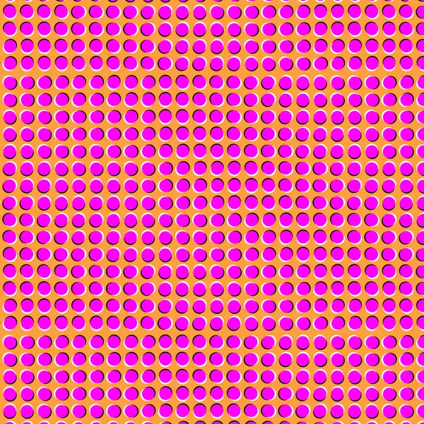 Optische Täuschungen Bewegen Sich Muster Mit Kreisen Rosa Farbe Auf — Stockvektor