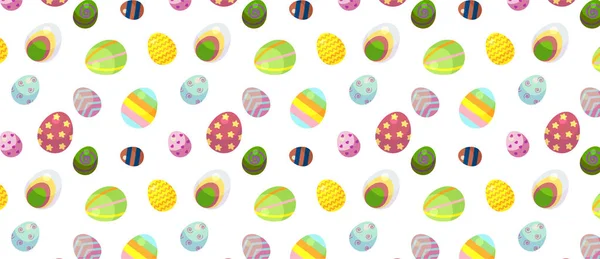 Fondo Para Feliz Día Pascua Los Huevos Pascua Decorativos Con — Archivo Imágenes Vectoriales