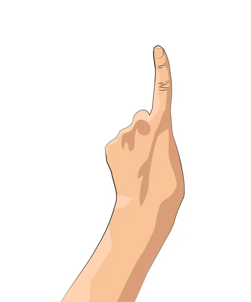 Skum Finger Hand Gest Räkna Hand Med Pekfingret Isolerad Vit — Stock vektor