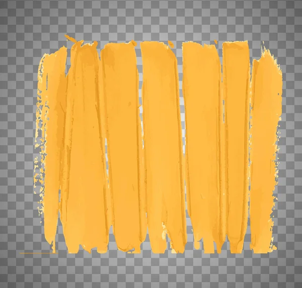 黄色の塗料 インク グランジ 汚れたブラシ ストローク 透明な背景にオレンジ色のスプラッシュ — ストックベクタ