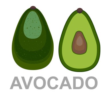 tamamen ve bir kesim bir Avokado simgesi