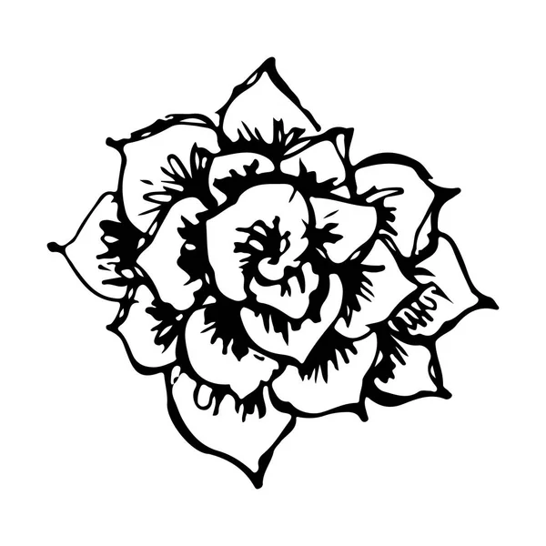 白地にシンプルな花 — ストックベクタ