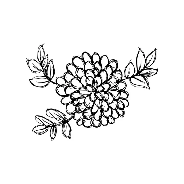 Fleur Simple Sur Fond Blanc — Image vectorielle