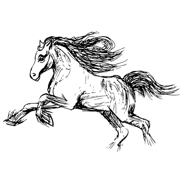 Illustration Cheval Magique Isolé Sur Fond Blanc — Image vectorielle