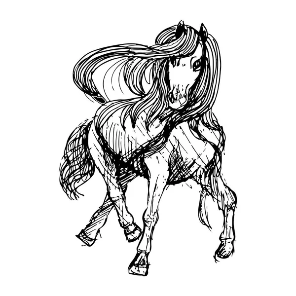 Illustration Cheval Magique Isolé Sur Fond Blanc — Image vectorielle