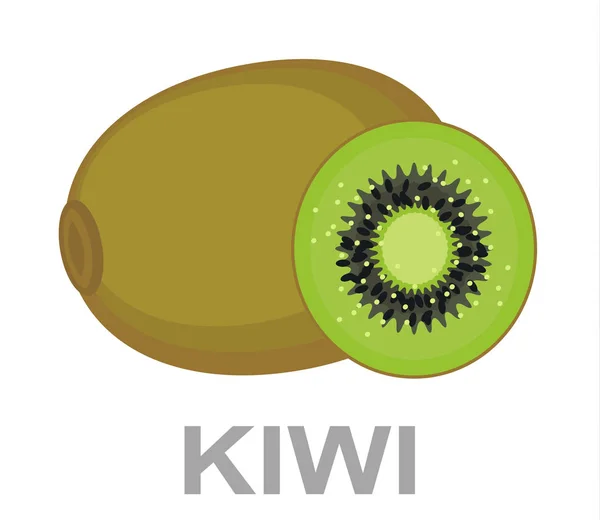 Icona Kiwi Interamente Taglio — Vettoriale Stock