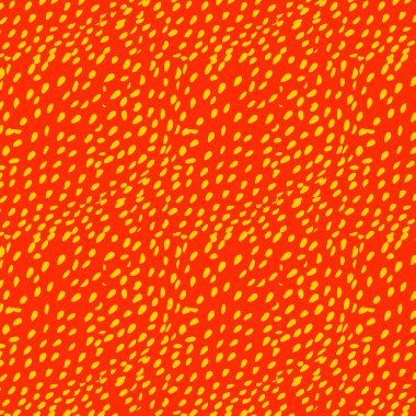 kırmızı zemin üzerine sarı çilek tohumları ile desen vektör çizim