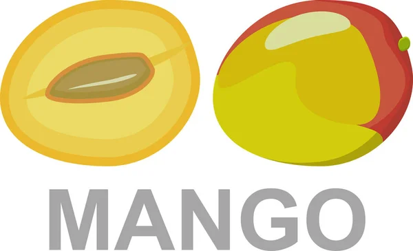 Icono Mango Entero Corte — Vector de stock